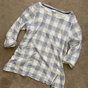J Jill Gingham Buffalo Plaid Quarter Sleeve